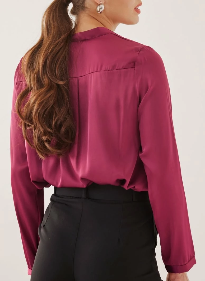 Το φθηνότερο 🎁 The Fashion Project Μπλούζα σατέν με μάο γιακά - Magenta 👏 3 Το φθηνότερο 🎁 The Fashion Project Μπλούζα σατέν με μάο γιακά - Magenta 👏 - Image 3