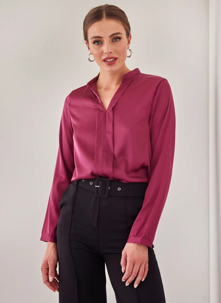 Το φθηνότερο 🎁 The Fashion Project Μπλούζα σατέν με μάο γιακά - Magenta 👏 4 Το φθηνότερο 🎁 The Fashion Project Μπλούζα σατέν με μάο γιακά - Magenta 👏 - Image 4