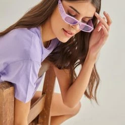 Καλύτερη πώληση 🛒 The Fashion Project Oversized βαμβακερή κοντομάνικη μπλούζα - Λιλά ✨ -Φορέματα Εκπτώσεις oversized basic kontomaniki mplouza 90064 v12l