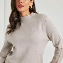 ΧΟΝΔΡΙΚΟ ΕΜΠΟΡΙΟ 🌟 The Fashion Project Πλεκτό φόρεμα με ψηλό γιακά - Μπεζ 👏 -Φορέματα Εκπτώσεις plekto forema me psilo giaka 107467 ur1a