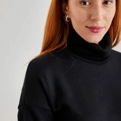 Συμφωνίες 🧨 The Fashion Project Πλεκτό φόρεμα με ζιβάγκο - Μαύρο 🎁 -Φορέματα Εκπτώσεις plekto forema me zivagko 109150 jiaj