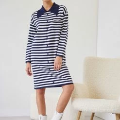 Συμφωνίες 😍 The Fashion Project Πλεκτό φόρεμα ριγέ με γιακά - Μπλε σκούρο 🥰 13 Συμφωνίες 😍 The Fashion Project Πλεκτό φόρεμα ριγέ με γιακά - Μπλε σκούρο 🥰 -Φορέματα Εκπτώσεις plekto forema rige me giaka 107472 66v6