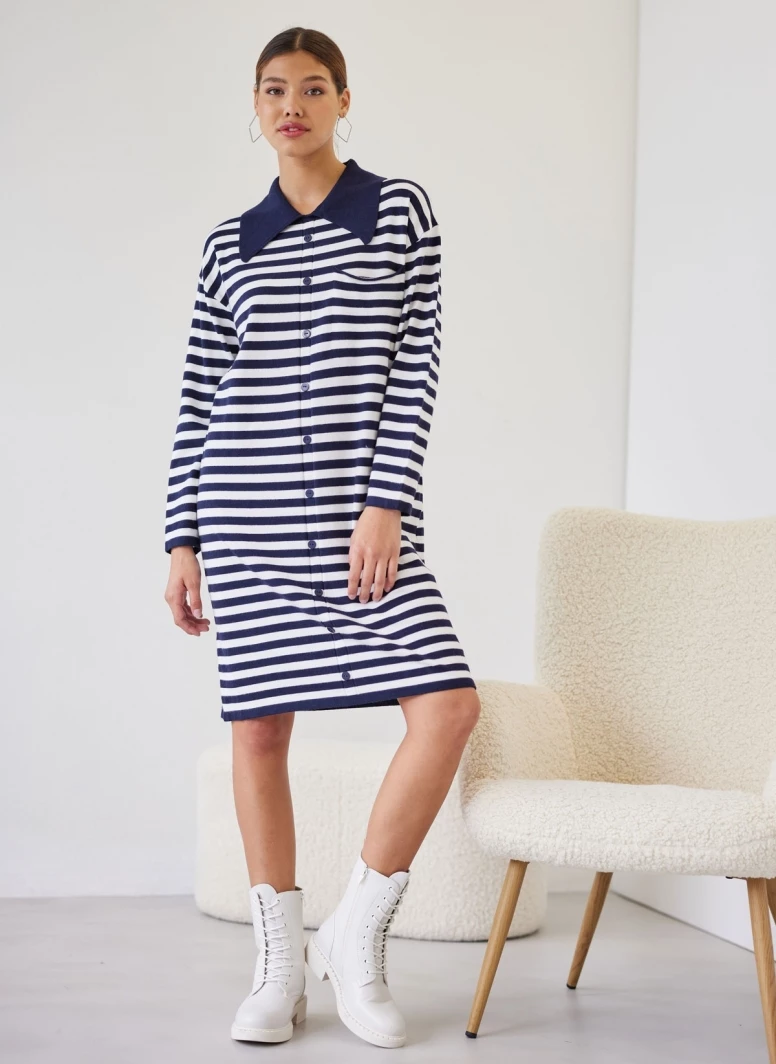 Συμφωνίες 😍 The Fashion Project Πλεκτό φόρεμα ριγέ με γιακά - Μπλε σκούρο 🥰 6 Συμφωνίες 😍 The Fashion Project Πλεκτό φόρεμα ριγέ με γιακά - Μπλε σκούρο 🥰 - Image 6