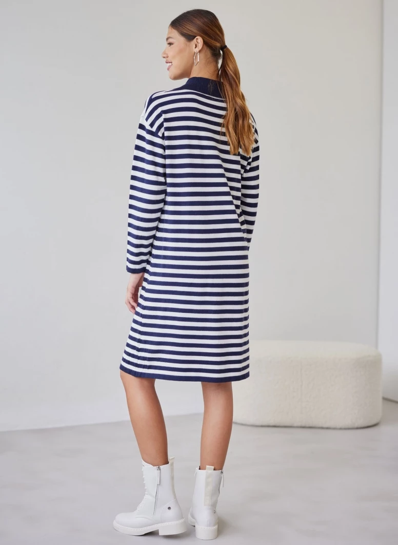 Συμφωνίες 😍 The Fashion Project Πλεκτό φόρεμα ριγέ με γιακά - Μπλε σκούρο 🥰 8 Συμφωνίες 😍 The Fashion Project Πλεκτό φόρεμα ριγέ με γιακά - Μπλε σκούρο 🥰 - Image 8