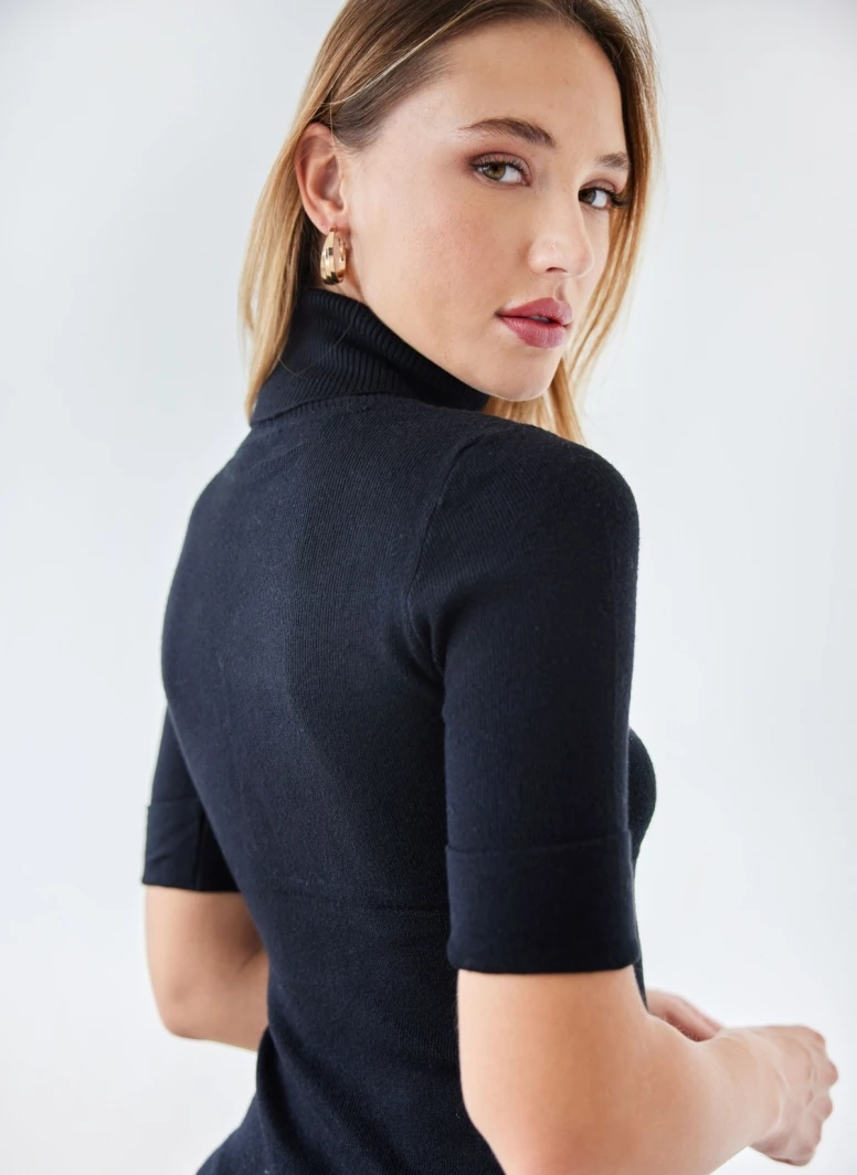 Ολοκαίνουργιο 🤩 The Fashion Project Πλεκτό φόρεμα ζιβάγκο με ρεβέρ - Μαύρο 🎉 4 Ολοκαίνουργιο 🤩 The Fashion Project Πλεκτό φόρεμα ζιβάγκο με ρεβέρ - Μαύρο 🎉 - Image 4