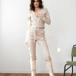 Προϋπολογισμός 😉 The Fashion Project Πλεκτό σετ ρούχων Jogger με ζακέτα - Μπεζ ❤️