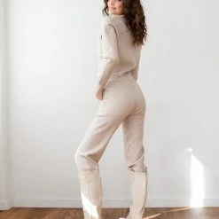 Προϋπολογισμός 😉 The Fashion Project Πλεκτό σετ ρούχων Jogger με ζακέτα - Μπεζ ❤️ -Φορέματα Εκπτώσεις plekto set rouxwn jogger me zaketa 97752 kpbx