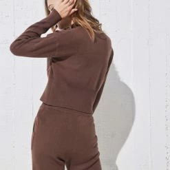 Προώθηση 🎉 The Fashion Project Πλεκτό σετ ρούχων Jogger με ζακέτα - Καφέ 😉 -Φορέματα Εκπτώσεις plekto set rouxwn jogger me zaketa 97754 o8lw