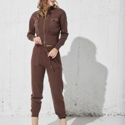 Προώθηση 🎉 The Fashion Project Πλεκτό σετ ρούχων Jogger με ζακέτα - Καφέ 😉 -Φορέματα Εκπτώσεις plekto set rouxwn jogger me zaketa 97754 vkeb