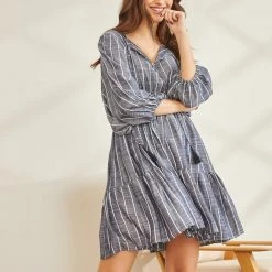 Best Pirce 🛒 The Fashion Project Εμπριμέ φόρεμα με βολάν - Μπλε 🔥