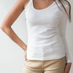 Νέος ❤️ The Fashion Project Ριπ τοπάκι με ένα μανίκι - Ζαχαρί 🌟