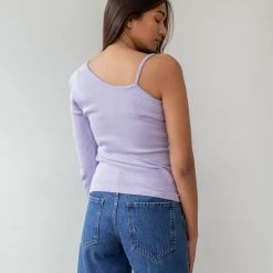 Ολοκαίνουργιο 💯 The Fashion Project Ριπ τοπάκι με ένα μανίκι - Λιλά 😉 -Φορέματα Εκπτώσεις rip topaki me ena maniki 87423 czaw