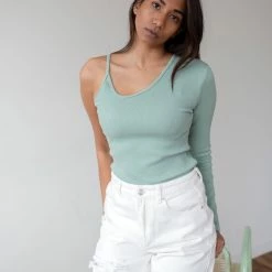 Εξοδος 😍 The Fashion Project Ριπ τοπάκι με ένα μανίκι - Μέντα 💯 -Φορέματα Εκπτώσεις rip topaki me ena maniki 87424 lu6k