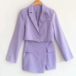 Το φθηνότερο 👏 The Fashion Project Σετ Cropped σακάκι με μίνι φούστα - Λιλά 😀 -Φορέματα Εκπτώσεις set cropped sakaki me mini fousta 101043 kr4b