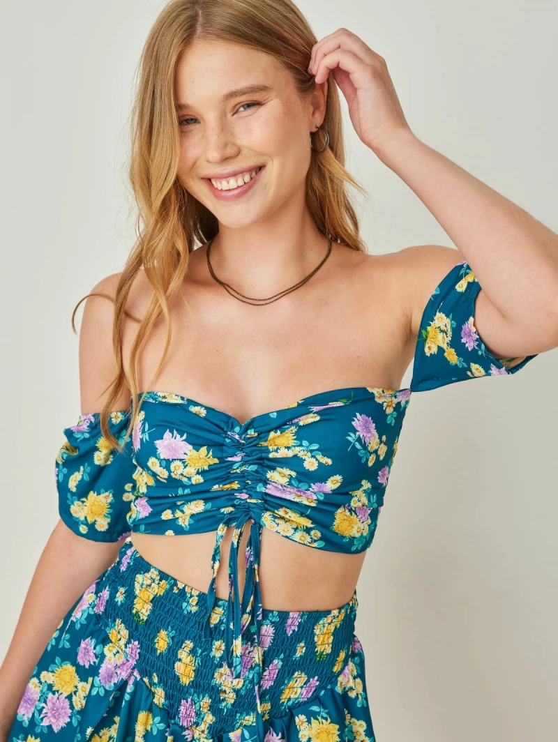 Προϋπολογισμός 🧨 The Fashion Project Σετ Floral σορτς με τοπάκι - Petrol 🧨 2 Προϋπολογισμός 🧨 The Fashion Project Σετ Floral σορτς με τοπάκι - Petrol 🧨 - Image 2