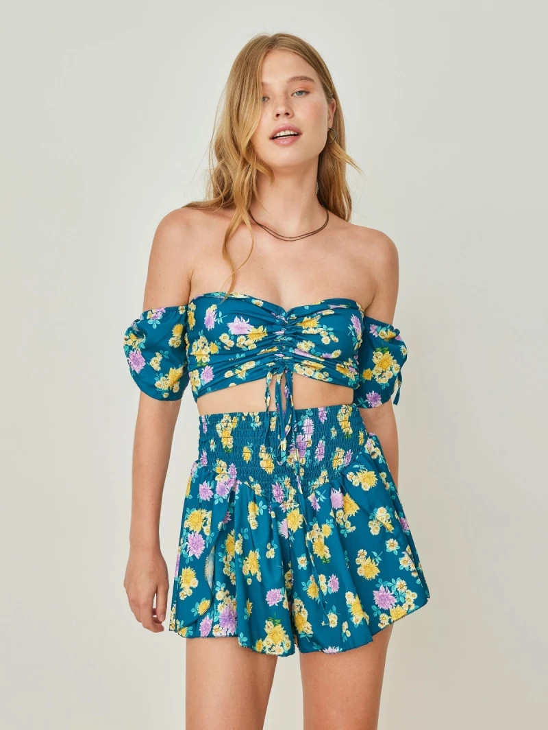 Προϋπολογισμός 🧨 The Fashion Project Σετ Floral σορτς με τοπάκι - Petrol 🧨 4 Προϋπολογισμός 🧨 The Fashion Project Σετ Floral σορτς με τοπάκι - Petrol 🧨 - Image 4