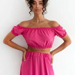 Ολοκαίνουργιο 🤩 The Fashion Project Σετ φούστα με Cropped τοπάκι - Φούξια 🎉 -Φορέματα Εκπτώσεις set fousta me cropped toopaki 104594 0ne0