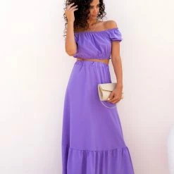 Φτηνός 🤩 The Fashion Project Σετ φούστα με Cropped τοπάκι - Μωβ 🎁