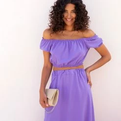 Φτηνός 🤩 The Fashion Project Σετ φούστα με Cropped τοπάκι - Μωβ 🎁 -Φορέματα Εκπτώσεις set fousta me cropped toopaki 104595 7ztc