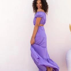 Φτηνός 🤩 The Fashion Project Σετ φούστα με Cropped τοπάκι - Μωβ 🎁 -Φορέματα Εκπτώσεις set fousta me cropped toopaki 104595 xkie