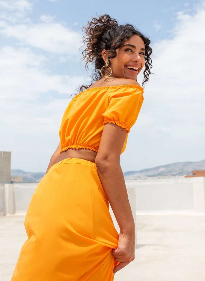 Εκπτωση 😍 The Fashion Project Σετ φούστα με Cropped τοπάκι - Πορτοκαλί ⭐ 4 Εκπτωση 😍 The Fashion Project Σετ φούστα με Cropped τοπάκι - Πορτοκαλί ⭐ - Image 4