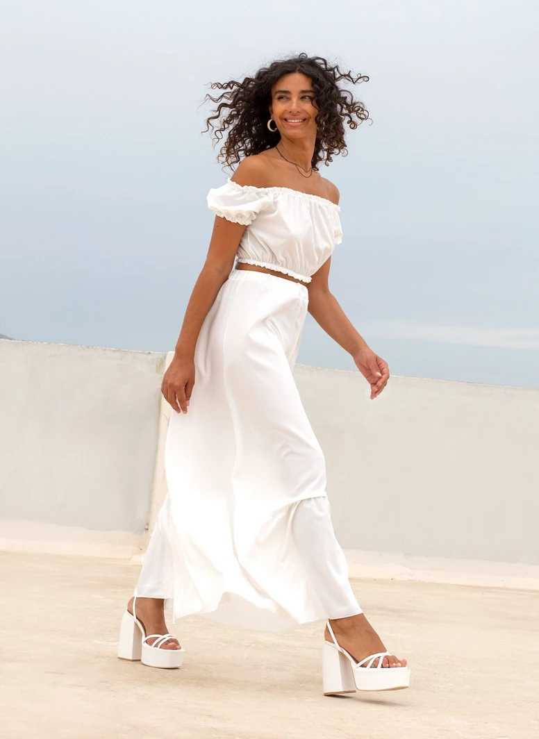 Flash Sale 🌟 The Fashion Project Σετ φούστα με Cropped τοπάκι - Λευκό 🔔 1 Flash Sale 🌟 The Fashion Project Σετ φούστα με Cropped τοπάκι - Λευκό 🔔