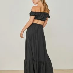 Εκπτωση 🧨 The Fashion Project Σετ φούστα με Cropped τοπάκι - Μαύρο 🥰 -Φορέματα Εκπτώσεις set fousta me cropped topaki 104591 d6h4