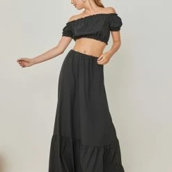 Εκπτωση 🧨 The Fashion Project Σετ φούστα με Cropped τοπάκι - Μαύρο 🥰