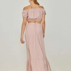 Προώθηση 🤩 The Fashion Project Σετ φούστα με Cropped τοπάκι - Nude 🎁 -Φορέματα Εκπτώσεις set fousta me cropped topaki 104592 p5jk