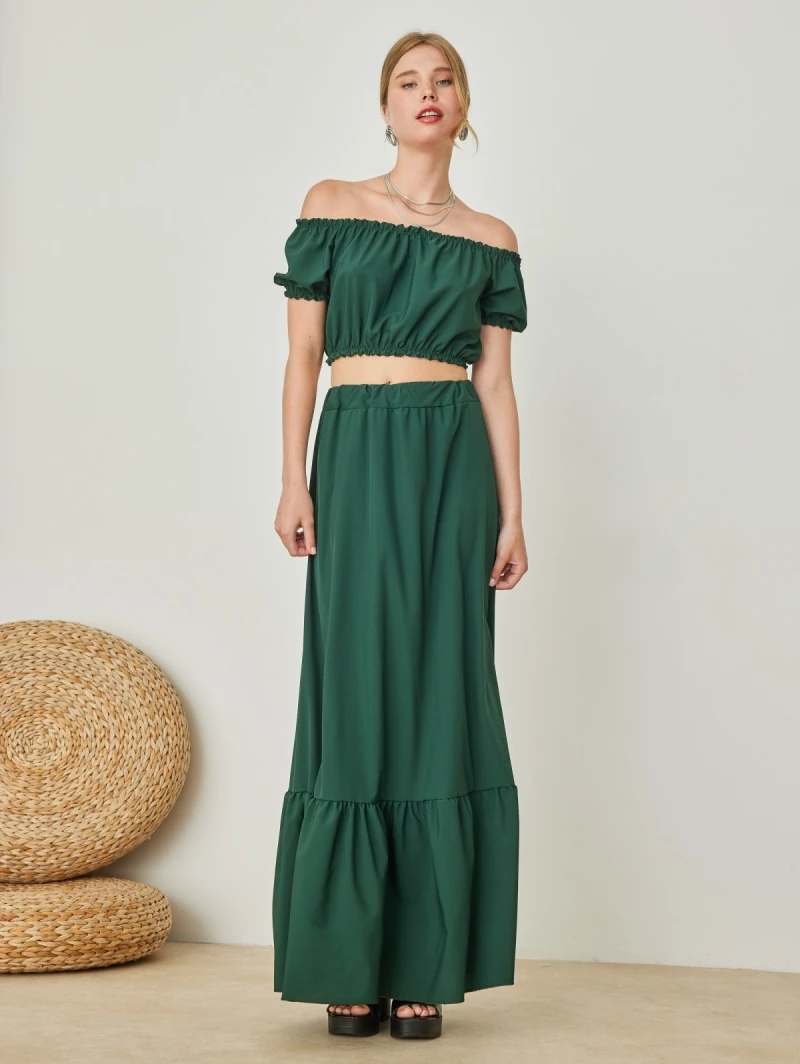 Νέος 🔔 The Fashion Project Σετ φούστα με Cropped τοπάκι - Κυπαρισσί 🛒 1 Νέος 🔔 The Fashion Project Σετ φούστα με Cropped τοπάκι - Κυπαρισσί 🛒