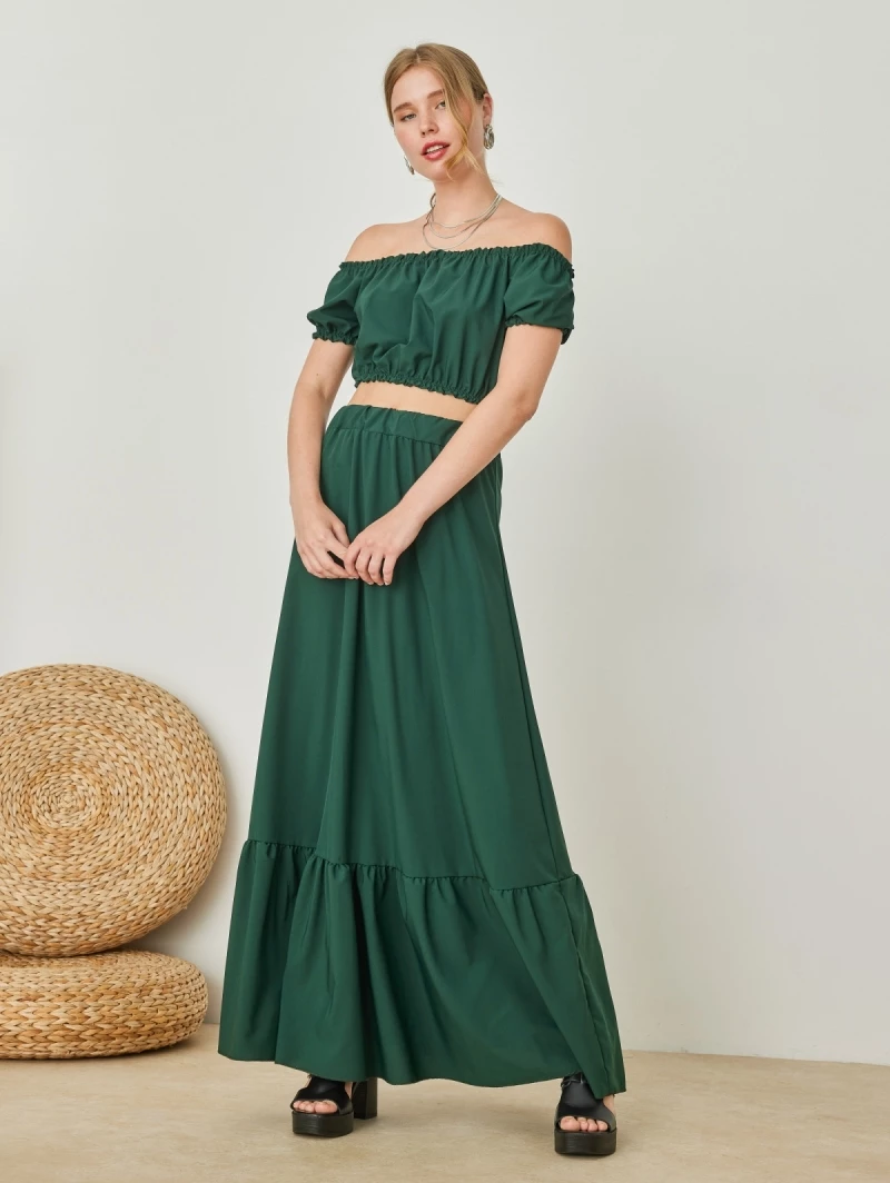 Νέος 🔔 The Fashion Project Σετ φούστα με Cropped τοπάκι - Κυπαρισσί 🛒 4 Νέος 🔔 The Fashion Project Σετ φούστα με Cropped τοπάκι - Κυπαρισσί 🛒 - Image 4