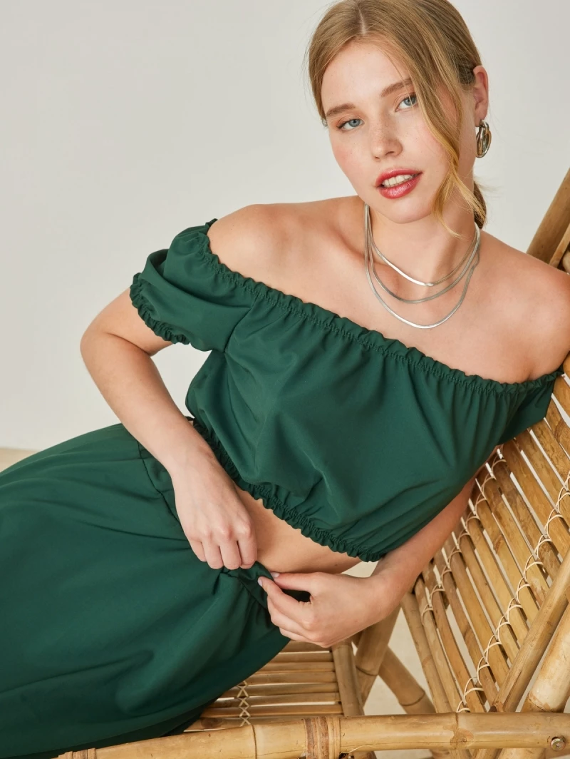 Νέος 🔔 The Fashion Project Σετ φούστα με Cropped τοπάκι - Κυπαρισσί 🛒 2 Νέος 🔔 The Fashion Project Σετ φούστα με Cropped τοπάκι - Κυπαρισσί 🛒 - Image 2