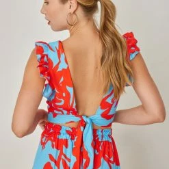 Αγορά ❤️ The Fashion Project Σετ φούστα με δετό τοπ - Γαλάζιο 🤩 -Φορέματα Εκπτώσεις set fousta me deto top 104846 2nmm