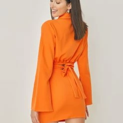 Εξοδος 🛒 The Fashion Project Σετ φούστα με μπολερό - Πορτοκαλί ❤️ -Φορέματα Εκπτώσεις set fousta me mpolero 100922 349u