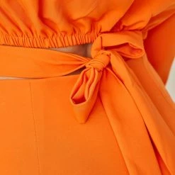 Εξοδος 🛒 The Fashion Project Σετ φούστα με μπολερό - Πορτοκαλί ❤️ -Φορέματα Εκπτώσεις set fousta me mpolero 100922 81vr