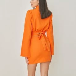 Εξοδος 🛒 The Fashion Project Σετ φούστα με μπολερό - Πορτοκαλί ❤️ -Φορέματα Εκπτώσεις set fousta me mpolero 100922 88gx