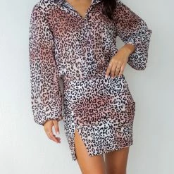 Εκπτωση 🔔 The Fashion Project Σετ φούστα με πουκάμισο διαφάνεια - Μαύρο/Μπεζ 🛒