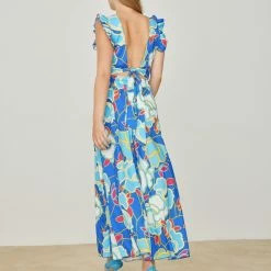 Εξοδος 💯 The Fashion Project Σετ φούστα με τοπ με μεγάλα λουλούδια - Μπλε 😉 -Φορέματα Εκπτώσεις set fousta me top me megala louloudia 104852 2syh