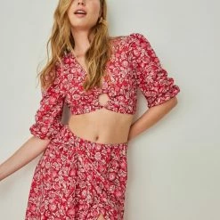 Εξοδος 💯 The Fashion Project Σετ φούστα με τοπάκι - Μπορντό ⭐