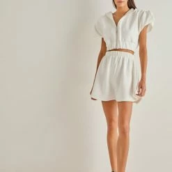 Καλύτερη πώληση ✔️ The Fashion Project Σετ φούτερ ζακέτα με σορτς - Λευκό ✨ -Φορέματα Εκπτώσεις set fouter zaketa me sorts 90076 nphb