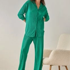 Προϋπολογισμός 😀 The Fashion Project Σετ γκοφρέ παντελόνα με πουκάμισο - Πράσινο ❤️ -Φορέματα Εκπτώσεις set gkofre pantelona me poukamiso 107740 eced