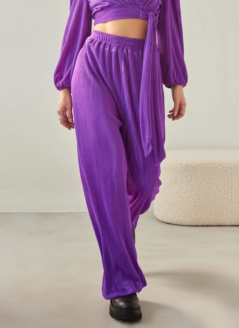 ΧΟΝΔΡΙΚΟ ΕΜΠΟΡΙΟ 🥰 The Fashion Project Σετ γκοφρέ παντελόνι με κρουαζέ τοπ - Μωβ 🎉 8 ΧΟΝΔΡΙΚΟ ΕΜΠΟΡΙΟ 🥰 The Fashion Project Σετ γκοφρέ παντελόνι με κρουαζέ τοπ - Μωβ 🎉 - Image 8