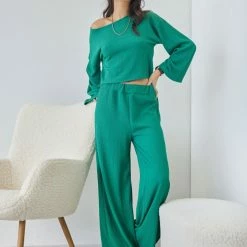 Καλύτερες κριτικές για 😀 The Fashion Project Σετ γκοφρέ παντελόνι με τοπ - Πράσινο ✔️ -Φορέματα Εκπτώσεις set gkofre panteloni me top 108085 ac5e