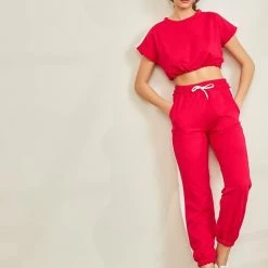 Προϋπολογισμός 🌟 The Fashion Project Σετ Jogger παντελόνι και φουτεράκι με ρίγα - Black Cherry 🌟 -Φορέματα Εκπτώσεις set jogger panteloni kai fouteraki me riga 89261 8c3r