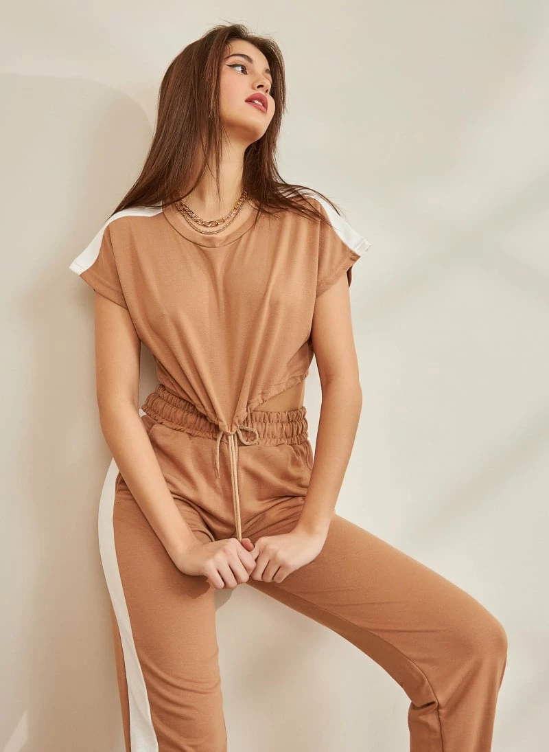 Εξοδος 🎁 The Fashion Project Σετ Jogger παντελόνι και φουτεράκι με ρίγα - Caramel 🌟 1 Εξοδος 🎁 The Fashion Project Σετ Jogger παντελόνι και φουτεράκι με ρίγα - Caramel 🌟