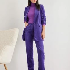 Καλύτερες κριτικές για 🌟 The Fashion Project Σετ κοτλέ σακάκι με παντελόνι - Μωβ ✨ -Φορέματα Εκπτώσεις set kotle sakaki me panteloni 108576 lg7x