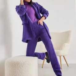 Καλύτερες κριτικές για 🌟 The Fashion Project Σετ κοτλέ σακάκι με παντελόνι - Μωβ ✨