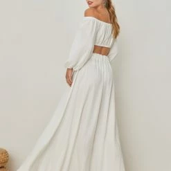 Προώθηση 👍 The Fashion Project Σετ λινή φούστα με Cropped τοπάκι - Λευκό 😀 -Φορέματα Εκπτώσεις set lini fousta me cropped topaki 105196 lmri