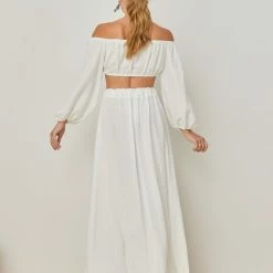 Προώθηση 👍 The Fashion Project Σετ λινή φούστα με Cropped τοπάκι - Λευκό 😀 -Φορέματα Εκπτώσεις set lini fousta me cropped topaki 105196 xopn