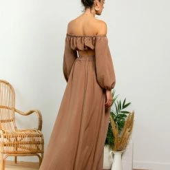 Νέος ✨ The Fashion Project Σετ λινή φούστα με Cropped τοπάκι - Caramel 🛒 -Φορέματα Εκπτώσεις set lini fousta me cropped topaki 105198 aspn